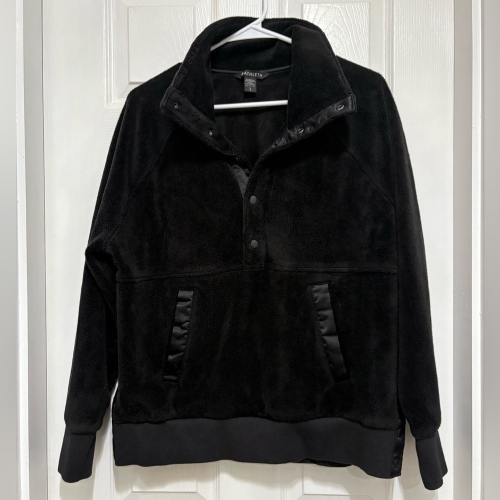 Athleta Fleece Button Quarter Zip